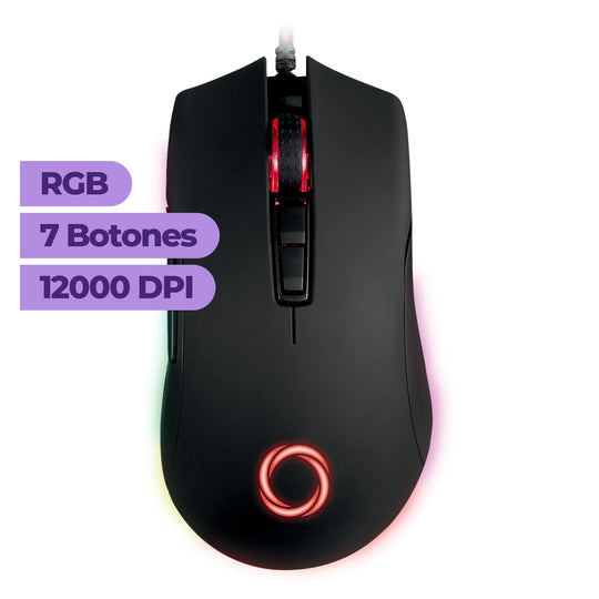 Mouse Gamer Nibio Trigger RGB 12.000 DPI Programable 7 botones